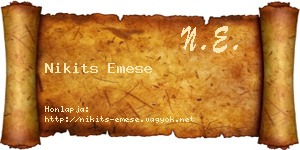 Nikits Emese névjegykártya